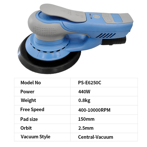 PANDAS 6 인치 150mm 400-10000rpm 2.5mm 궤도 산업용 등급 정밀 연삭 전기 사포 공작 기계 가변 속도 브러시리스 전기 랜덤 트랙 샌딩 머신